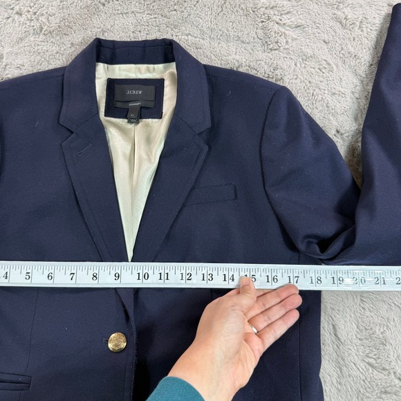 J. Crew Schoolboy Navy Wool Blazer Gold Button School Career Academia Women 8T - Picture 14 of 14